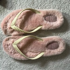 UGG furry flip flops